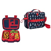 Set Lonchera y Porta Lonchera Bentgo Kids - Cohetes